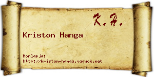 Kriston Hanga névjegykártya